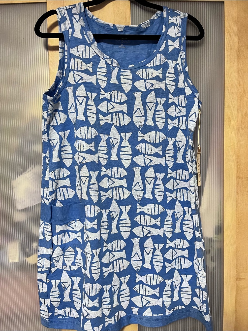 Habitat Blue Tank Dress with White Fish Print